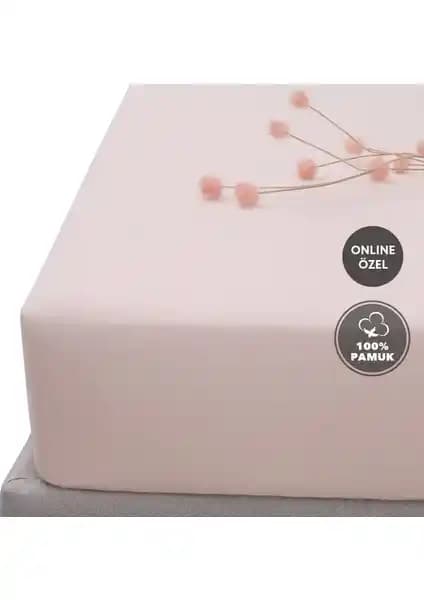 Yataş Softy Çift Kişilik %100 Pamuk Penye Çarşaf Pudra Renk Seçenekleri ile Konfor ve Şıklık
