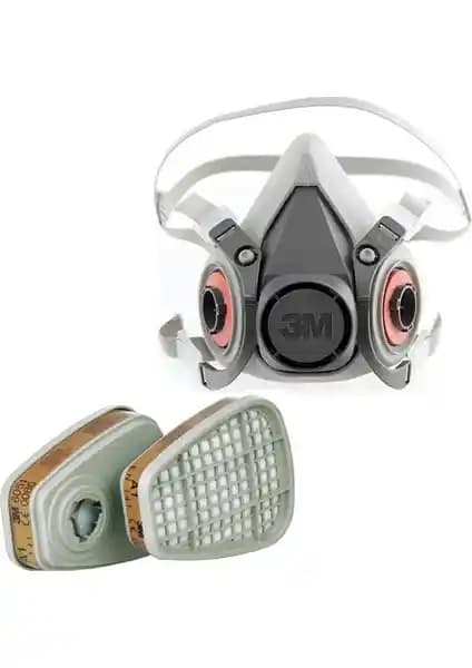 3M 6200 Yarım Yüz Maskesi ve 6051 A1 Filtre ile Güvenli Solunum Sağlama