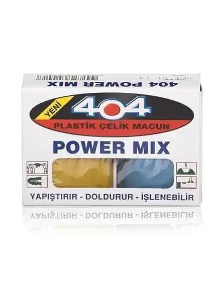 404 Powermix Plastik Çelik Macun Kaynak Onarım Çözümü Metal ve Plastik Yüzeyler İçin