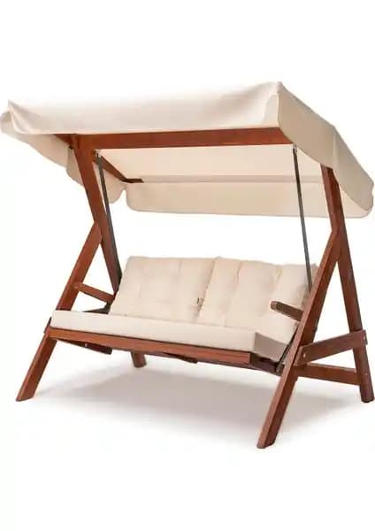 Aida Swings Paris 2000 Krem Ahşap Dış Mekan Salıncağı - Dayanıklı ve Şık Bahçe Dekorasyonu