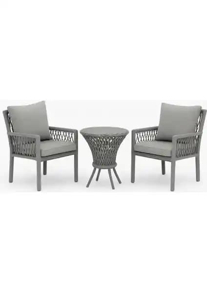 Alya Raddan 1+1 Bistro Set: Modern ve Dayanıklı Dış Mekan Bahçe ve Balkon Mobilyası