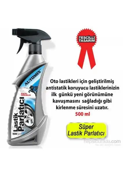 Automix Süper Lastik Parlatıcı ile aracınızın lastiklerine yeni bir görünüm kazandırın