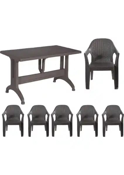Bahçe ve Teraslar İçin Dayanıklı ve Estetik Plastik Rattan Masa Takımı