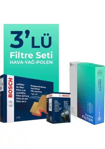 Bosch Nissan Almera 1.5 Filtre Bakım Seti 2001-2008 Yılları Arası Uyumlu ve Güvenilir