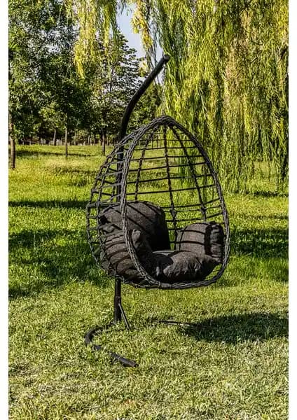 Btk Concept Eylül Tek Kişilik Salıncak Rattan Dış Mekanlar İçin Dayanıklı ve Şık Tasarım