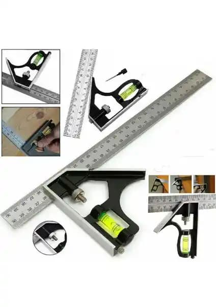 Bts 12271 Ayarlanabilir Terazili Açı Ölçer Gönye İnşaat ve Mühendislik Uygulamaları İçin