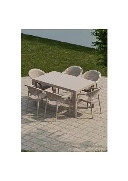 Çavdar Group 90x150 cm Rattan Masa Takımı Bahçe ve Teraslar İçin Dayanıklı ve Estetik Çözüm