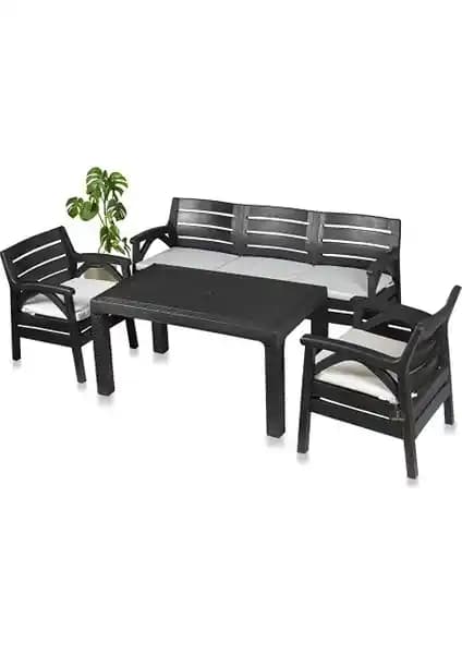 Çavdar Group Venezia 5 Kişilik Minderli Oturma Grubu Bahçe ve Balkon Dekorasyonu İçin