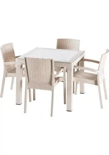 Çavdar Group Violet Rattan 90x90 cm Camlı Bahçe Balkon Teras Masa Takımı Özellikleri