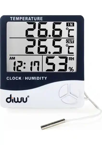 Çok Fonksiyonlu Diwu Termometre Nem Ölçer Saat Takvim Detaylı İnceleme