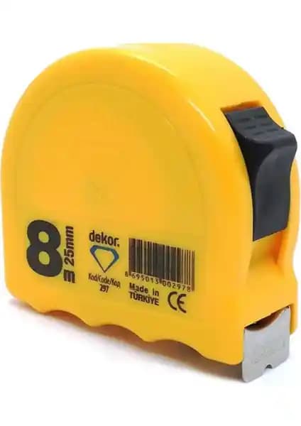 Dekor Şerit Metre 8 M x 25 Mm 297 Güncel ve Dayanıklı Ölçüm Aracı