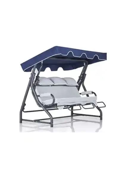 Erinöz Salvia Bahçe ve Dış Mekanlar İçin Dayanıklı Üç Kişilik Metal Salıncağı