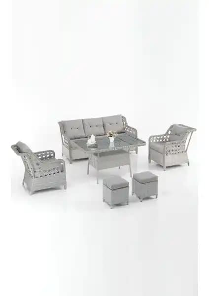 EVDEMO Eren Rattan Puflu ve Monalin Mobilya 5'li Oturma Takımı Karşılaştırması