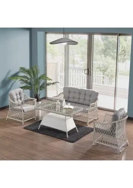 EVDEMO Icon Rattan Bahçe Balkon Oturma Takımı Modern Tasarım ve Dayanıklılık Özellikleri