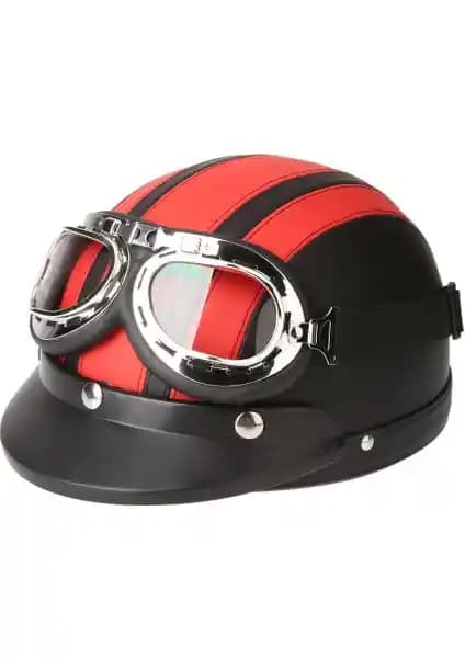 Gahome Deri Açık Motosiklet ve Scooter Kaskı Güvenlik ve Şıklık Bir Arada