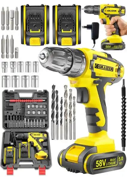 Graizer 58V 5Ah Darbeli Bakır Sargılı Çift Akülü Vidalama Matkap İncelemesi