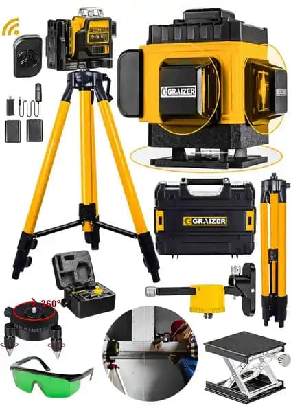 Graizer Alman 128 Vf Tripodlu 12 Köşe Otomatik Hizalama Lazer Metre İnceleme ve Teknik Özellikler