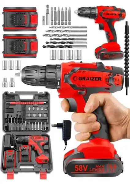 Graizer Alman 58V 5Ah Bakır Sargı Darbeli Çift Akülü Vidalama Özellikleri ve Performansı