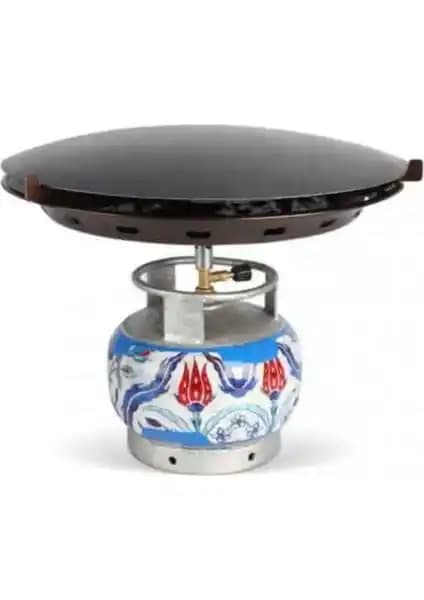 Gülsan Tüplü Sac 45 cm Çift Fonksiyonel Portatif Sac Mutfak ve Açık Hava Kullanımı