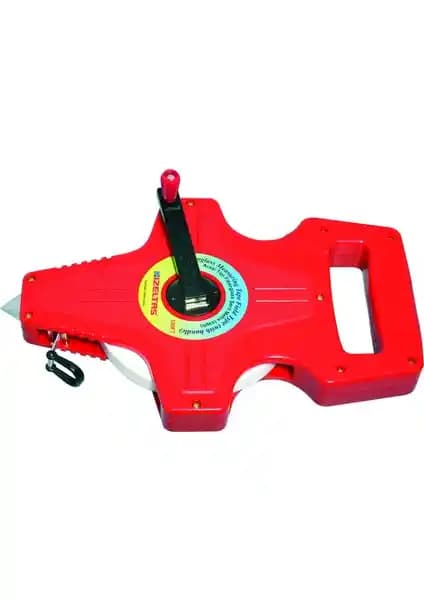 İzeltaş 0588650050 50 Metre Fiberglas Saplı Arazi Şerit Metre İnşaat ve Saha Ölçümleri İçin