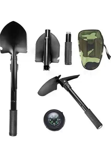 Md Dedektör Katlanabilir Portatif Kazma Kürek Yön Bulma Özelliğiyle Çok Yönlü Kamp Aracı