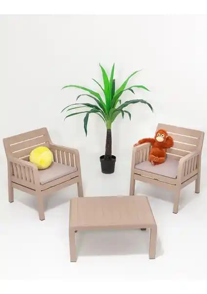 Mobetto Lara 1+1+S Bahçe Takımı: Dayanıklı ve Estetik Dış Mekan Mobilyası