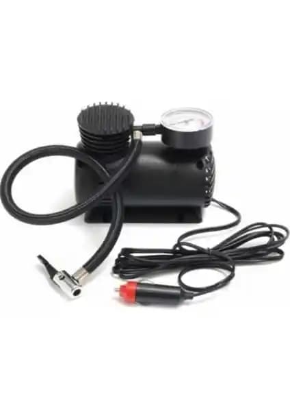 Niken Plastik Gövdeli Siyah Mini Oto Hava Kompresörü 12V: Çok Yönlü ve Taşınabilir Araç Aksesuarı