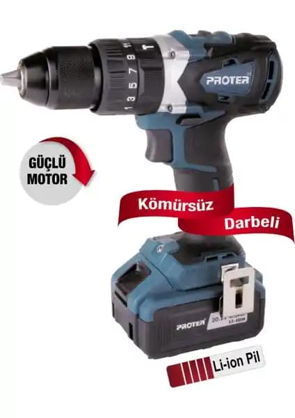 Proter Pst 740 Bl Çift Akülü 20V Darbeli Şarjlı Matkap Performans ve Dayanıklılık