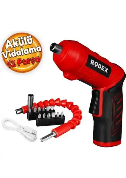 Rodex RDX3085 Akülü Vidalama Ucu Seti Güçlü ve Çok Yönlü Kullanım İçin Uygun