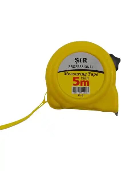 Şir Profesyonel Şerit Metre Mezura 5 Metre 19 mm dayanıklı ve hassas ölçüm aracı