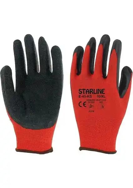 Starline E-45 Dalgalı Lateks Eldiven: Çok Amaçlı Güçlü ve Konforlu İş Eldiveni