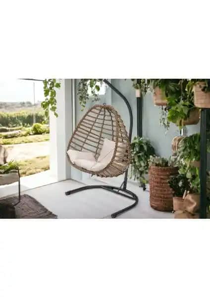 Tu Tienda Rattan Tek Kişilik Bahçe ve Balkon Salıncağı - Dayanıklı ve Şık Tasarım
