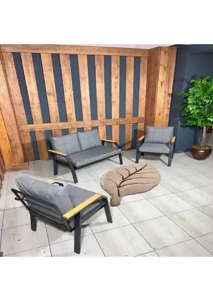 Ufuk Home Kavacık 2 1 1 Bahçe Takımı Modern ve Dayanıklı Dış Mekan Oturma Grubu
