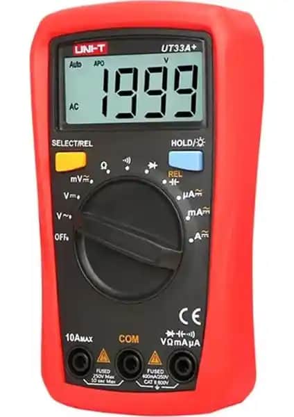 UNI-T UT33A+ Avuçiçi Dijital Multimetre: Dayanıklı ve Çok Fonksiyonlu Ölçüm Aracı