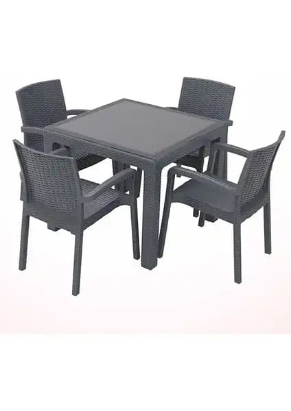 Violet Rattan Masa Takımı: Modern ve Dayanıklı Dış Mekan Mobilyası Özellikleri