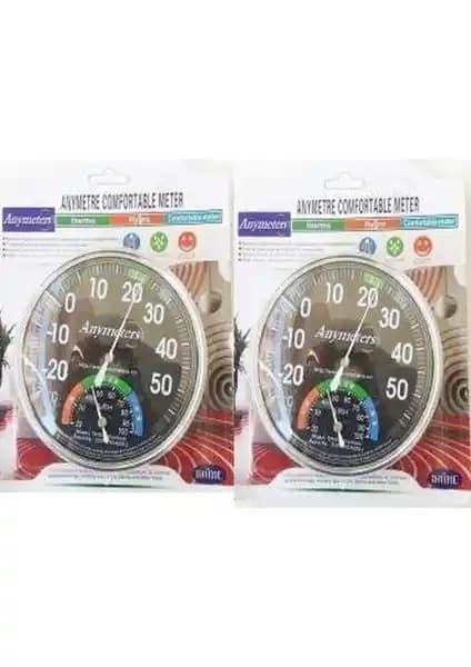 Wetto Mekanik Termometre Nem Isı Ölçer 2'li Set İç Mekan ve Ofisler İçin Güvenilir Hava Kalitesi Ölçüm Cihazı