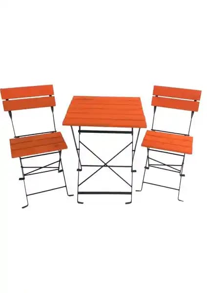 Zemes Design Ahşap Katlanır Masa ve Sandalye Takımı Bahçe ve Balkonlar İçin Modern ve Dayanıklı Tasarım