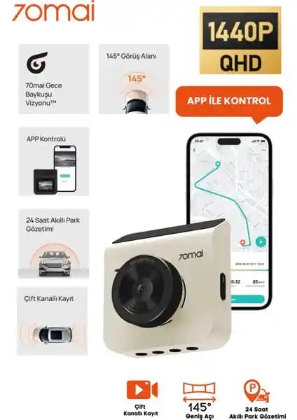 70MAI A400 Dashcam ile Yüksek Çözünürlüklü Güvenlik ve Gelişmiş Kamera Özellikleri