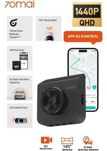 70MAI A400 Dashcam: Yüksek Çözünürlüklü Güvenlik ve Kayıt Çözümünüz