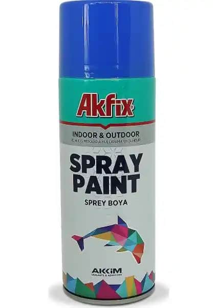 Akfix Akrilik Sprey Boya 400ml Parlak Mavi - Çok Yönlü ve Dayanıklı Boyama Aracı