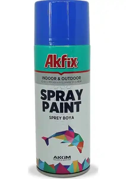 Akfix Akrilik Sprey Boya 400ml Parlak Mavi - Çok Yönlü ve Dayanıklı Boyama Aracı