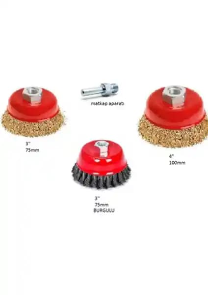 Bay-Tec 4 Parça Çanak Tel Fırça Seti ile Zorlu Temizlik İşlemlerinizde Profesyonel Çözüm