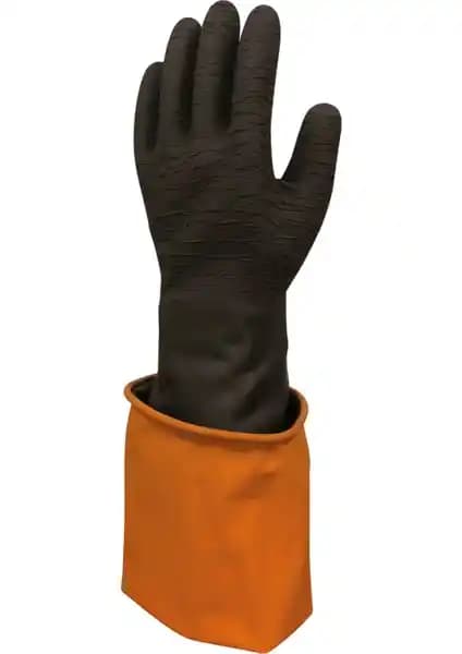 Beybi Korun Uzun Siyah Tırtıklı Eldiven 60 cm İş Güvenliği ve Dayanıklılık İçin Uygun