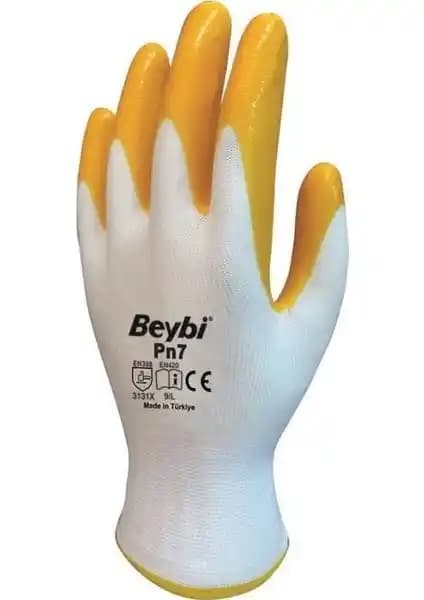 Beybi Pn7 Nitril Eldiven Sarı No:10 Güvenlik ve Konfor Sunan Endüstriyel Eldiven