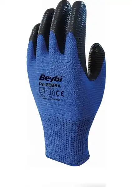 Beybi Zebra Nitril Kaplama Örme Eldiven İş Güvenliği ve Dayanıklılık Özellikleri