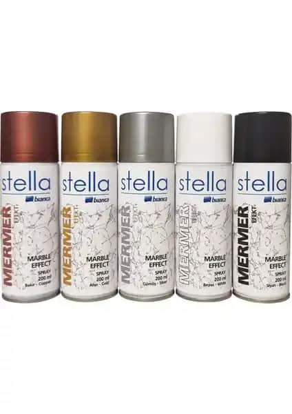 Bianca Stella Mermer Efekti Sprey Siyah 200 ml Modern ve Klasik Yüzeyler İçin Uygun