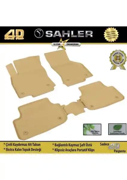 BMW 5 Serisi F10 2010-2016 için Dayanıklı ve Estetik Bej Havuzlu Paspaslar