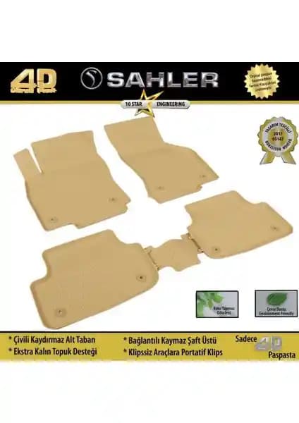 BMW 5 Serisi F10 2010-2016 için Dayanıklı ve Estetik Bej Havuzlu Paspaslar