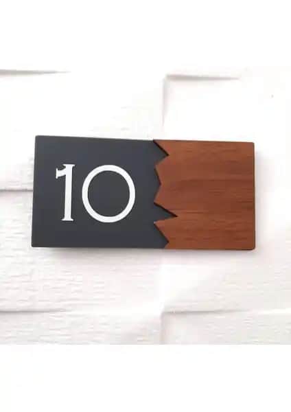 Dekokonsept Ahşap Serisi Pleksi Kapı Numarası - Modern ve Dayanıklı Yönlendirme Çözümü