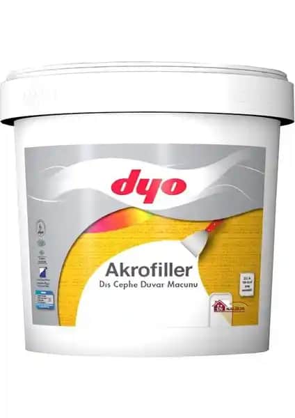 Dyo Akrofiller Dış Cephe Macunu 4,5 Kg Beyaz dayanıklılık ve estetik sağlar